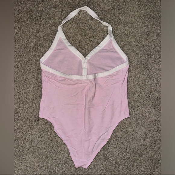 Pink and White Forever 21 Halter Bodysuit - Picture 2 of 4